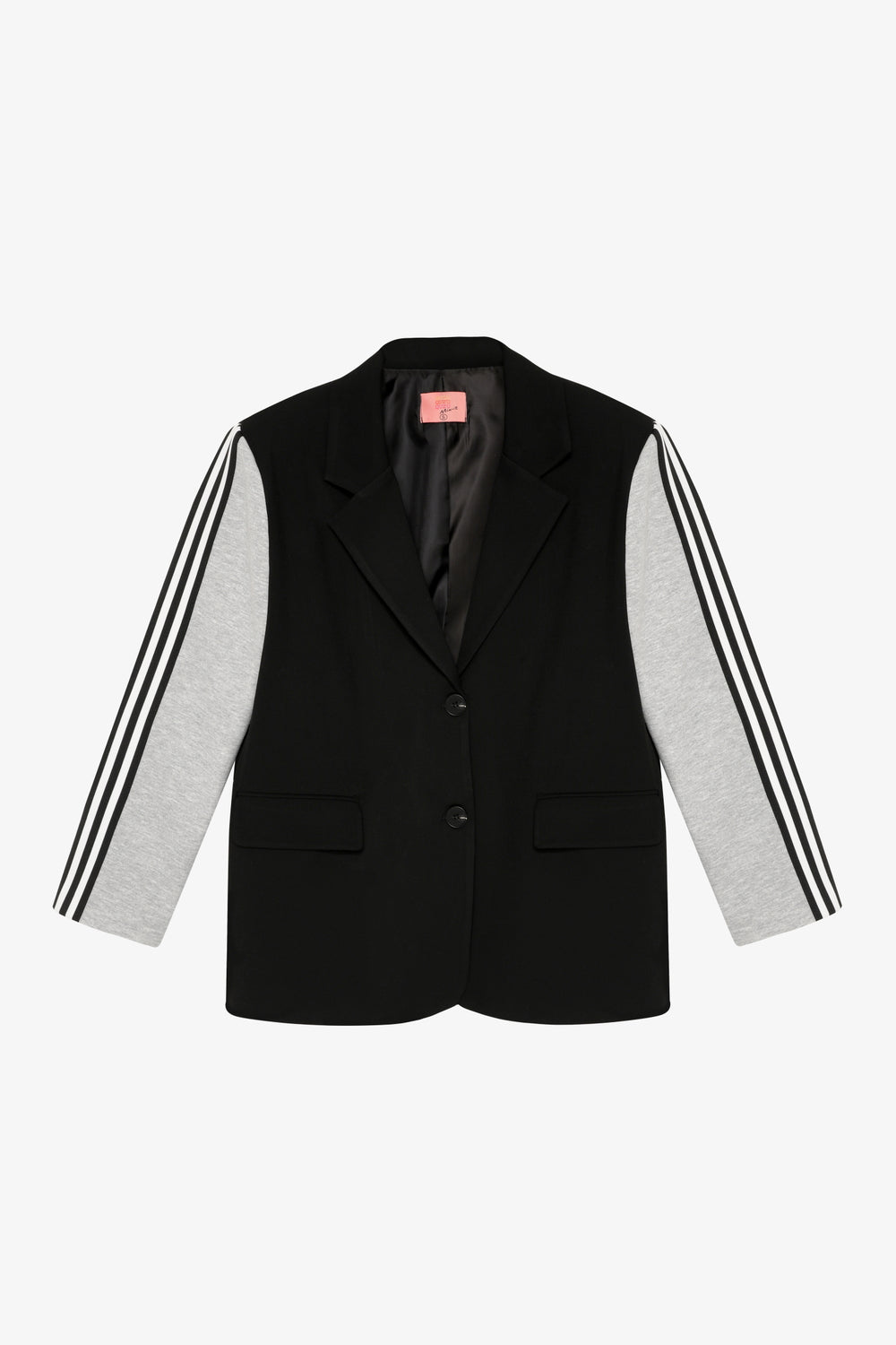 Şerit Detaylı Garnili Oversize Blazer Ceket Siyah