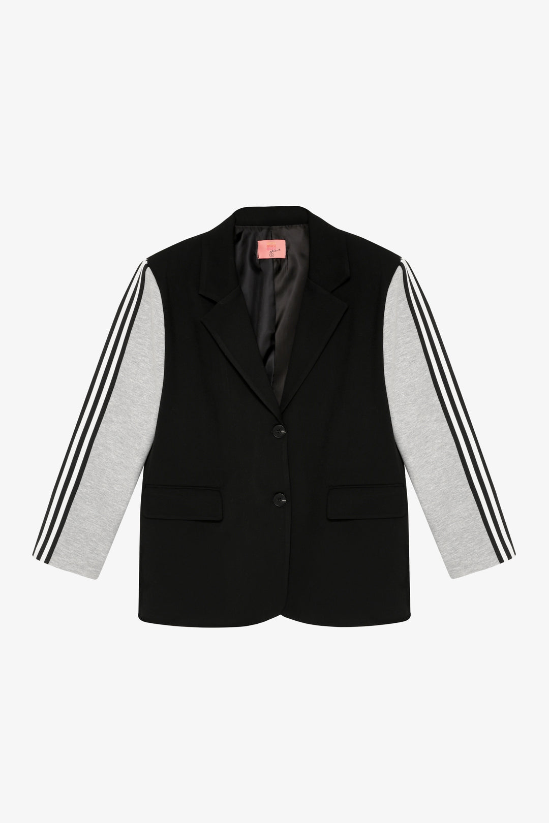 Şerit Detaylı Garnili Oversize Blazer Ceket Siyah