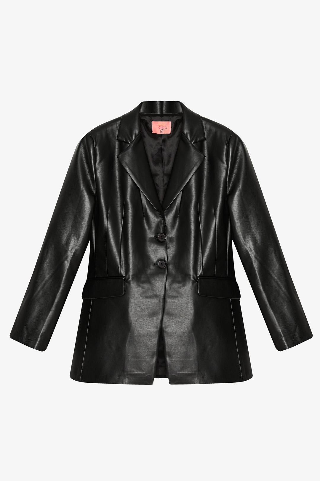 Bele Oturan Deri Blazer Ceket Siyah