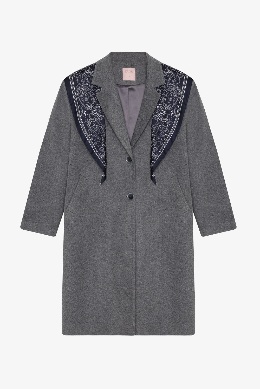 Fularlı Oversize Kaşe Kaban Antrasit