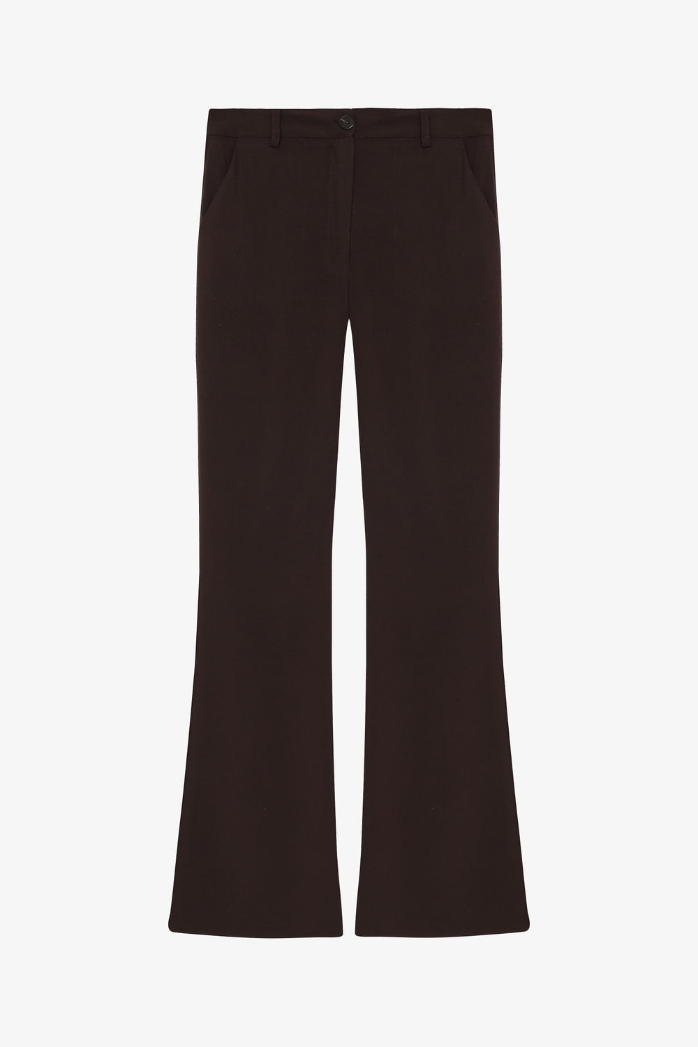 İspanyol Paça Kumaş Pantolon Kahverengi