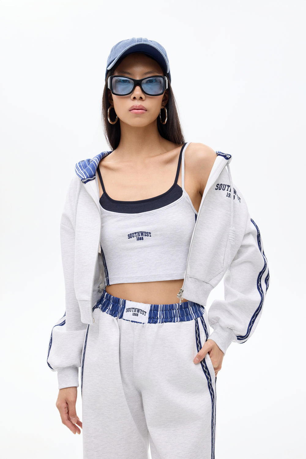 Kapüşon Garnili Fermuarlı Sweatshirt Karmelanj