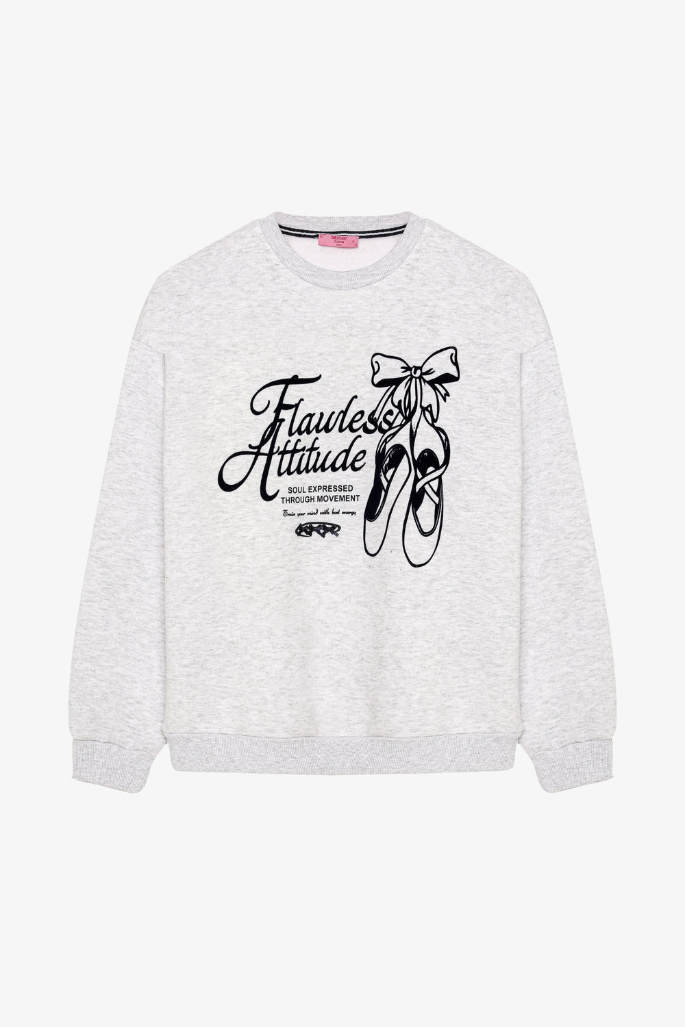 Önü Baskılı Fiyonk Detaylı Oversize Sweatshirt Grimelanj