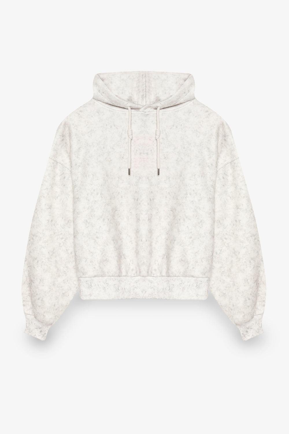 Kapüşonlu Yıkama Efektli Oversize Sweatshirt Ekru
