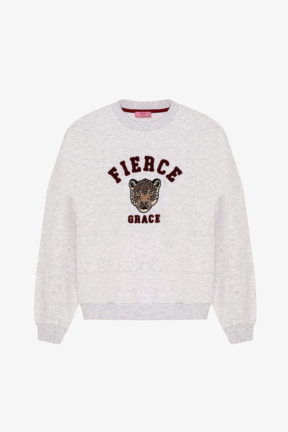 Leopar Nakışlı Bisiklet Yaka Sweatshirt Grimelanj