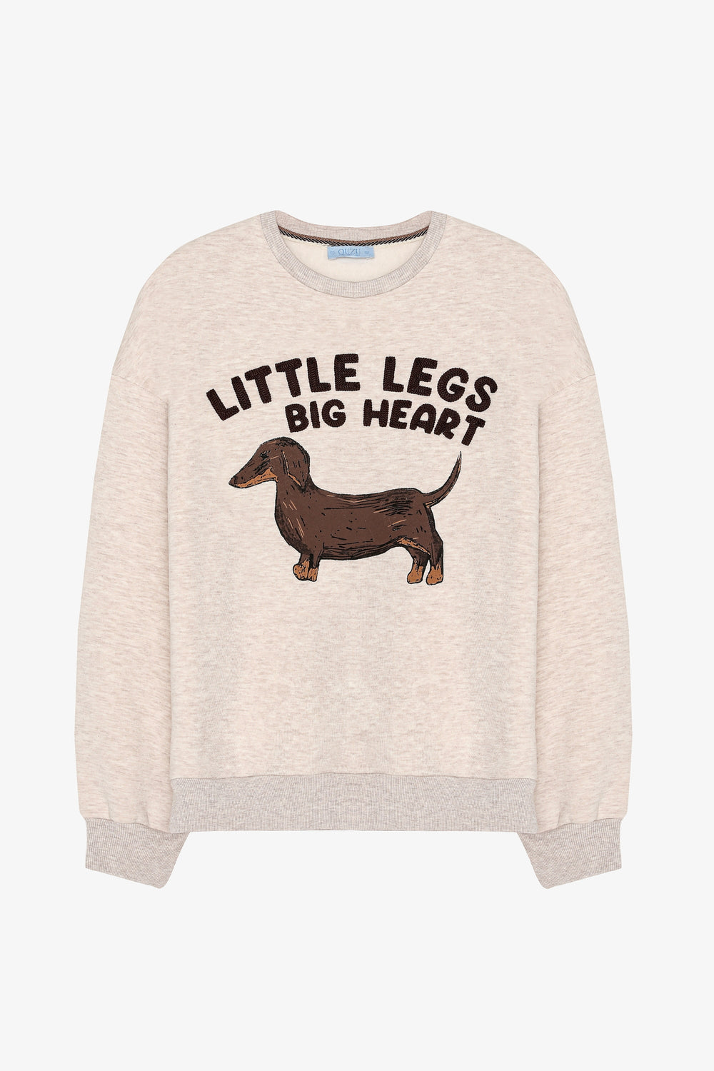 Köpek Baskılı Oversize Sweatshirt Bej