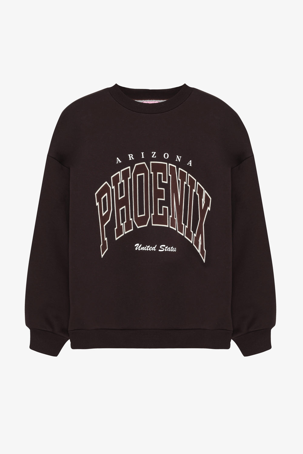 Arizona Baskılı Oversize Sweatshirt Kahverengi