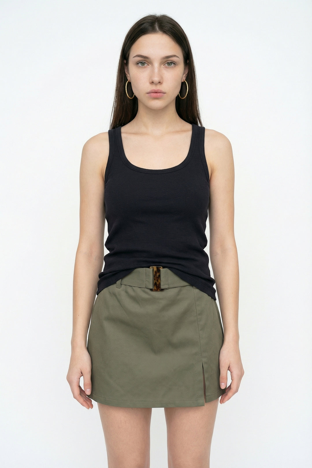 Fitilli Yuvarlak Yaka Basic Atlet Siyah