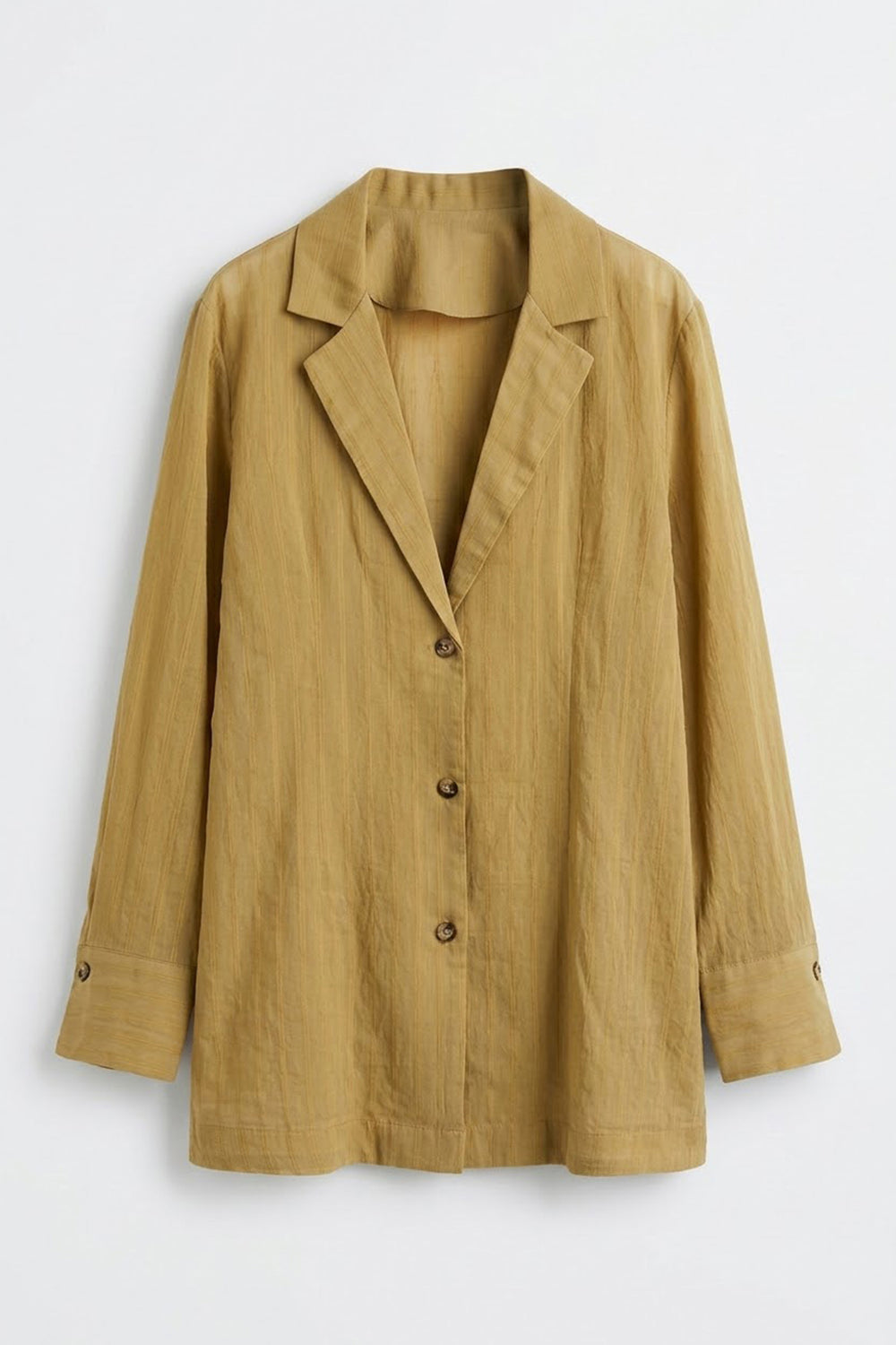 Transparan Dokulu Gömlek Ceket Bej