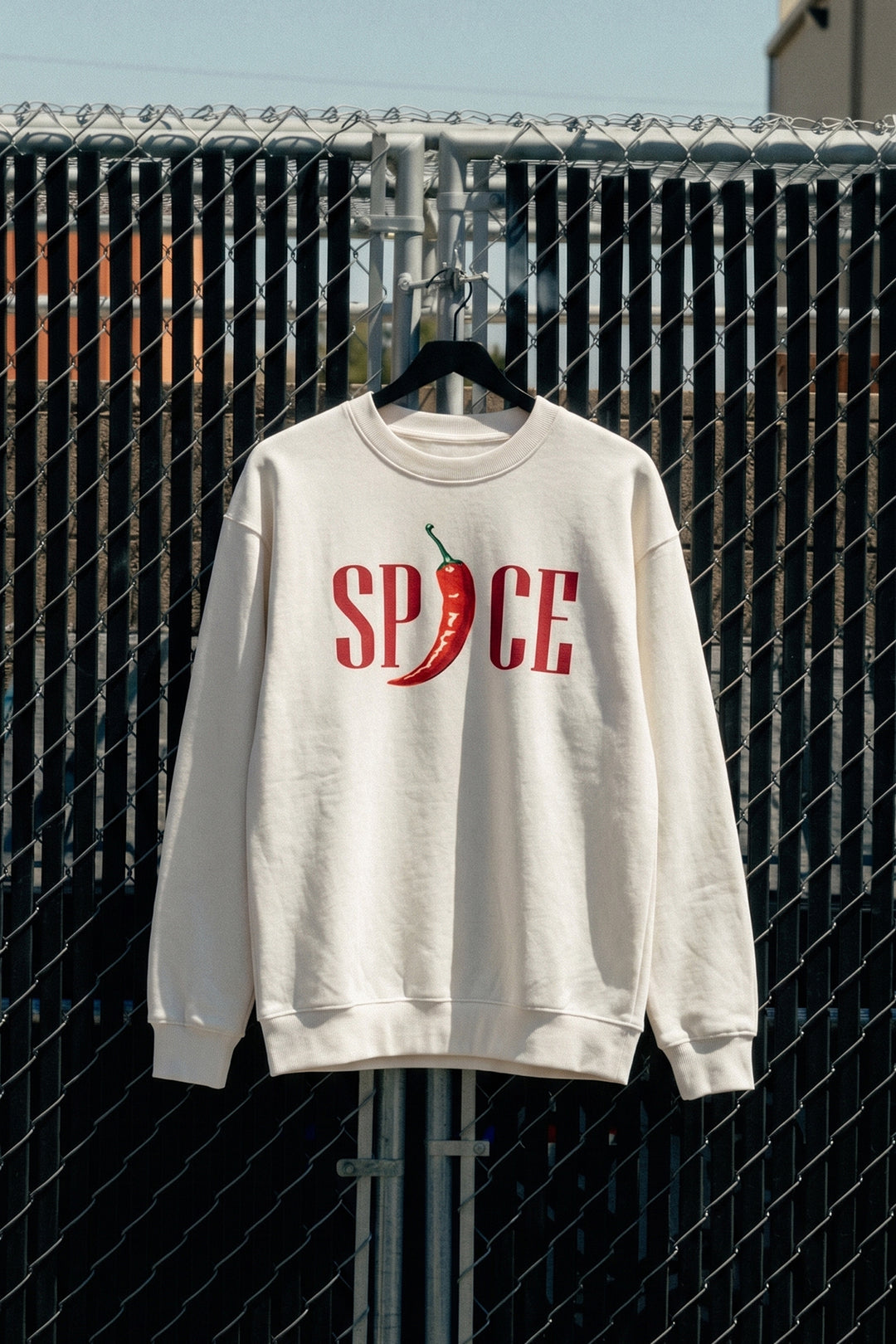 Biber Baskılı Oversize Sweatshirt Ekru