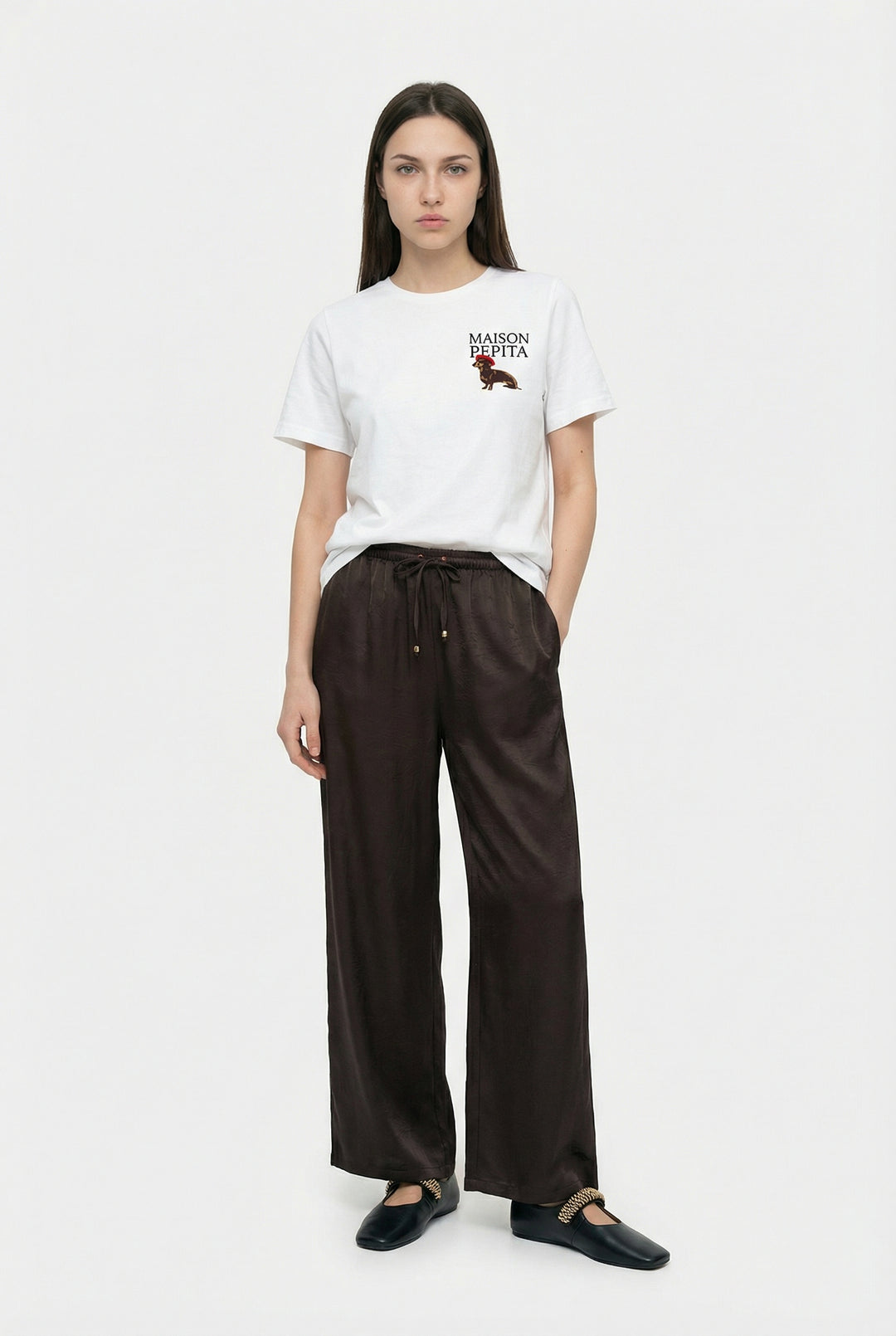 Köpek Baskılı Oversize Tişört Ekru