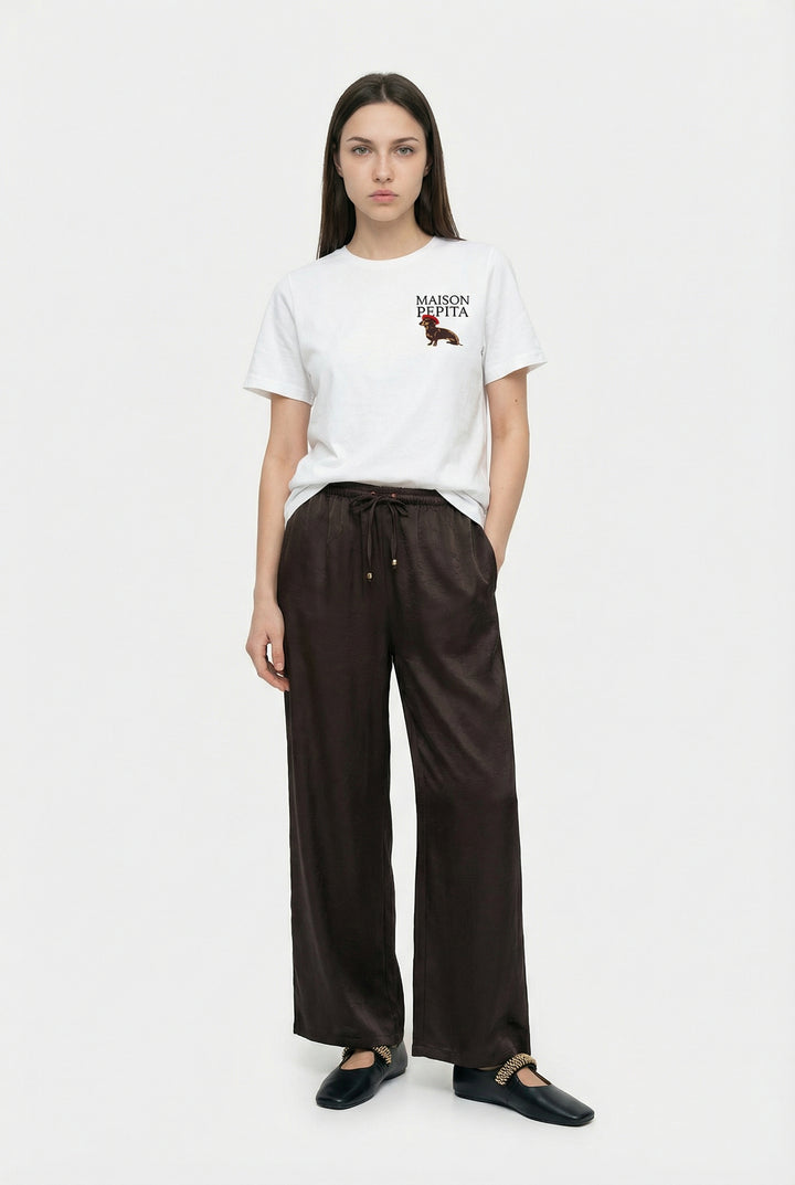 Köpek Baskılı Oversize Tişört Ekru