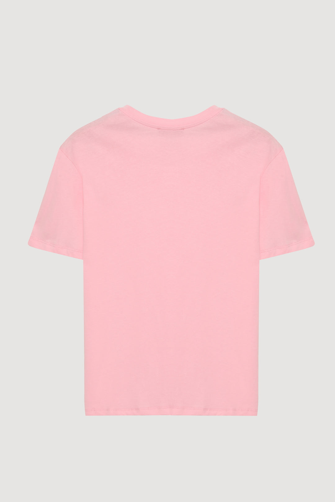 Bisiklet Yaka Oversize Basic Tişört Pembe