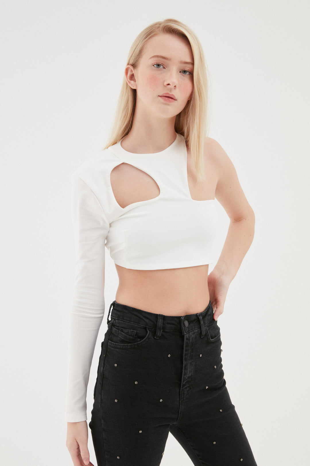 One-Shoulder Blouse Ecru