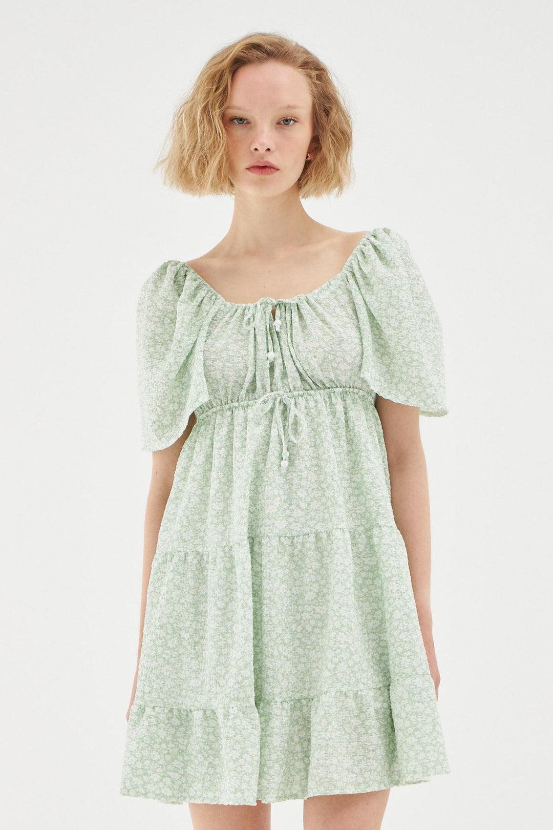 Bağlama Detaylı Mini Elbise Mint
