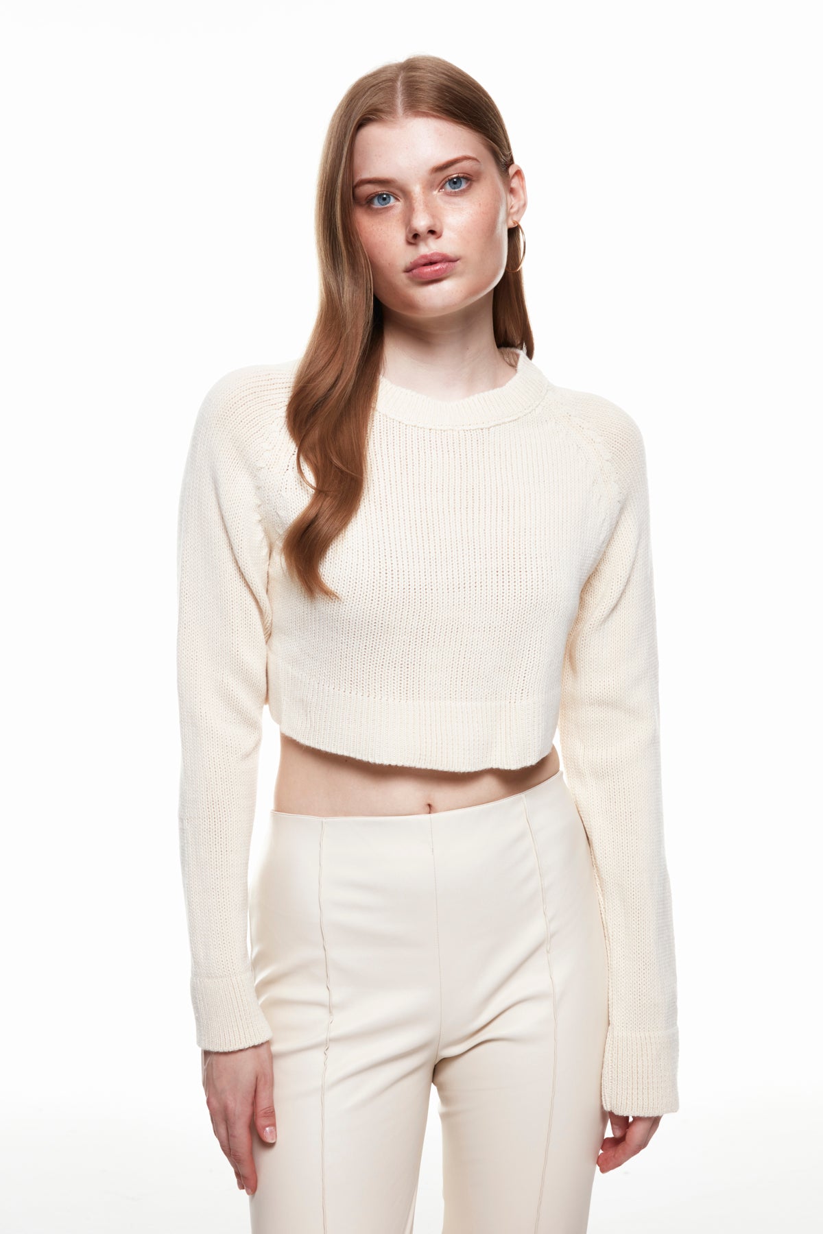 Crop Knitwear Sweater Cream