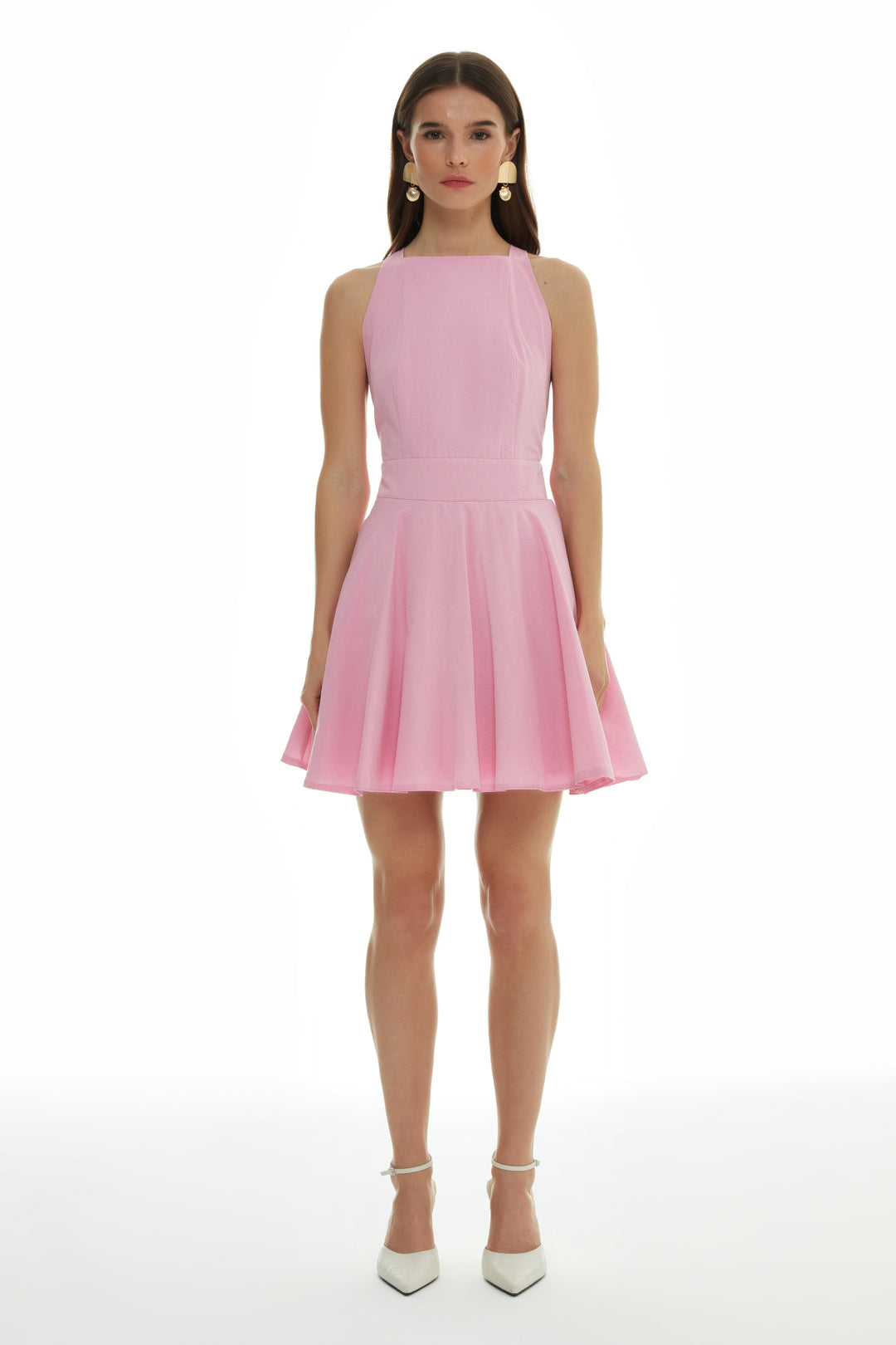 Low Back Pocket Mini Dress Pink