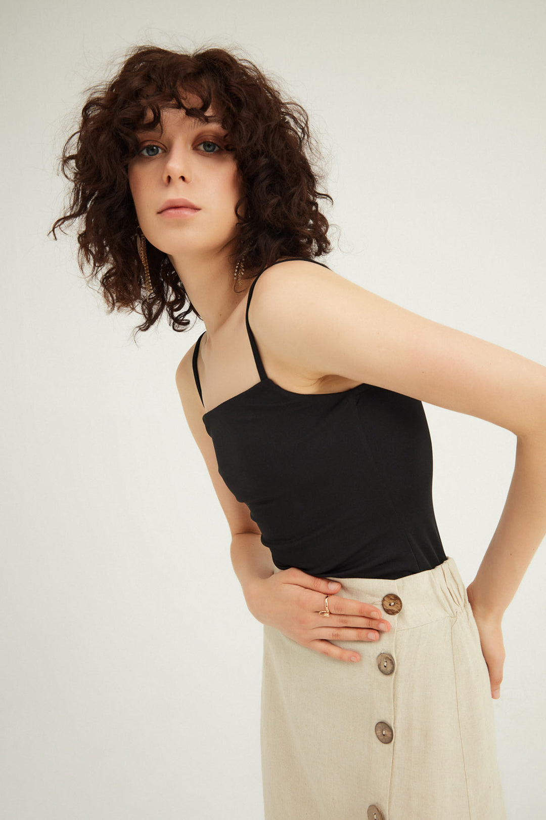 Askılı Bodysuit Siyah