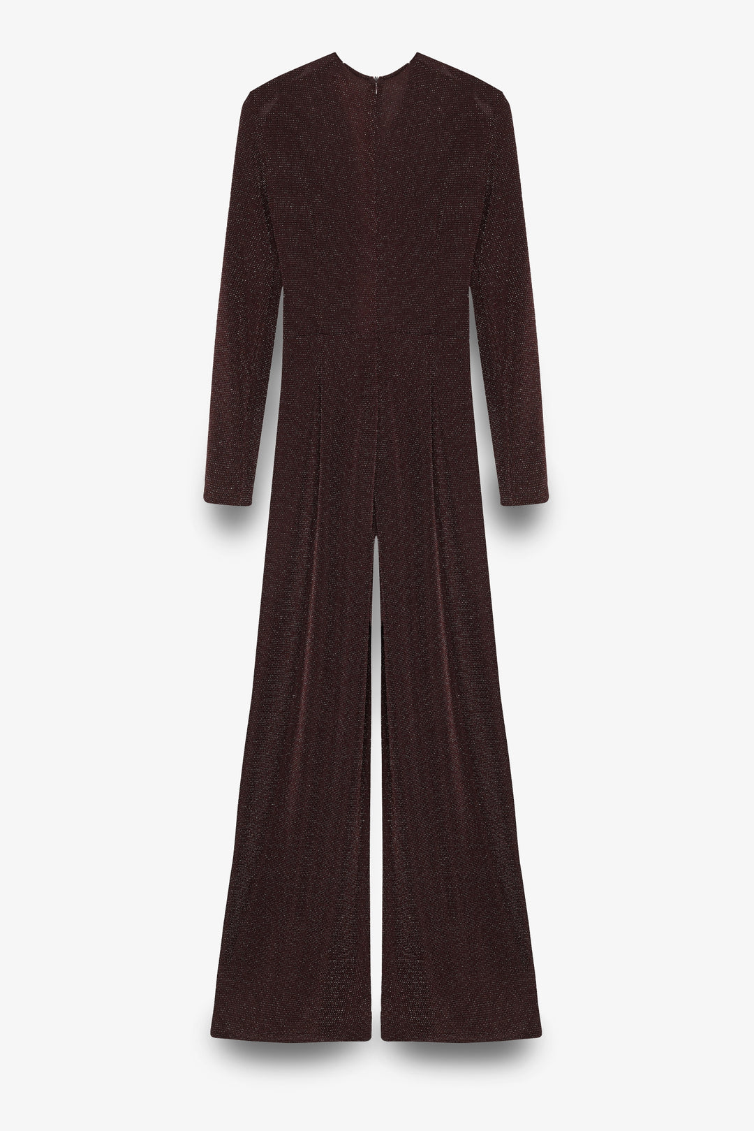 Simli Kruvaze Yaka Uzun Tulum Kahverengi