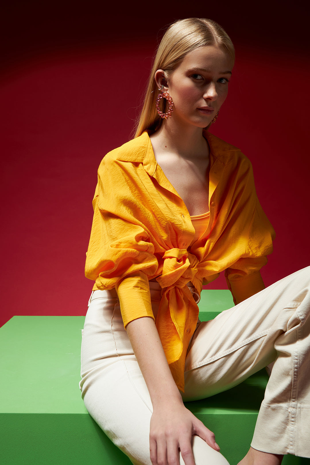 Oversize Basic Shirt Orange