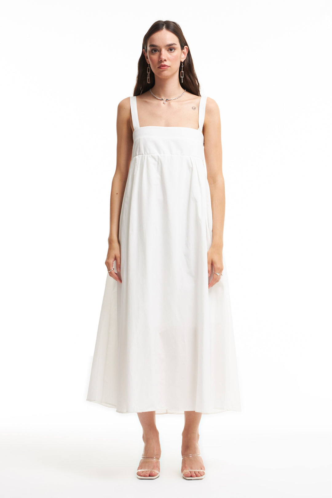 Strap Long Dress Ecru