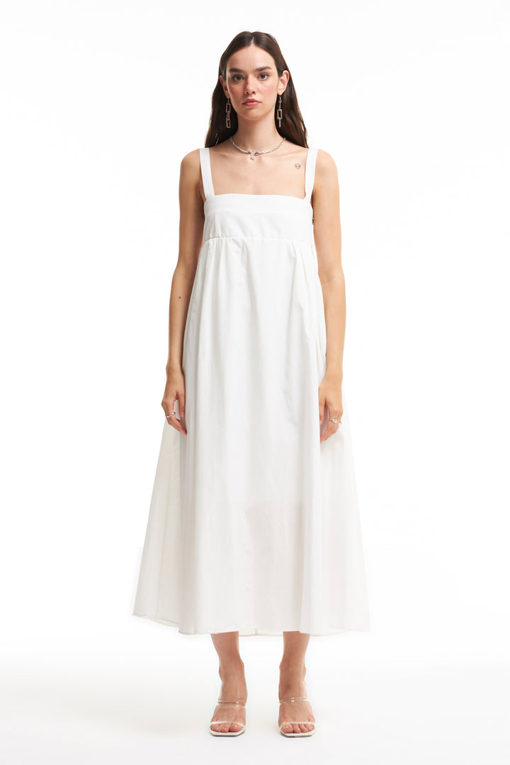 Strap Long Dress Ecru