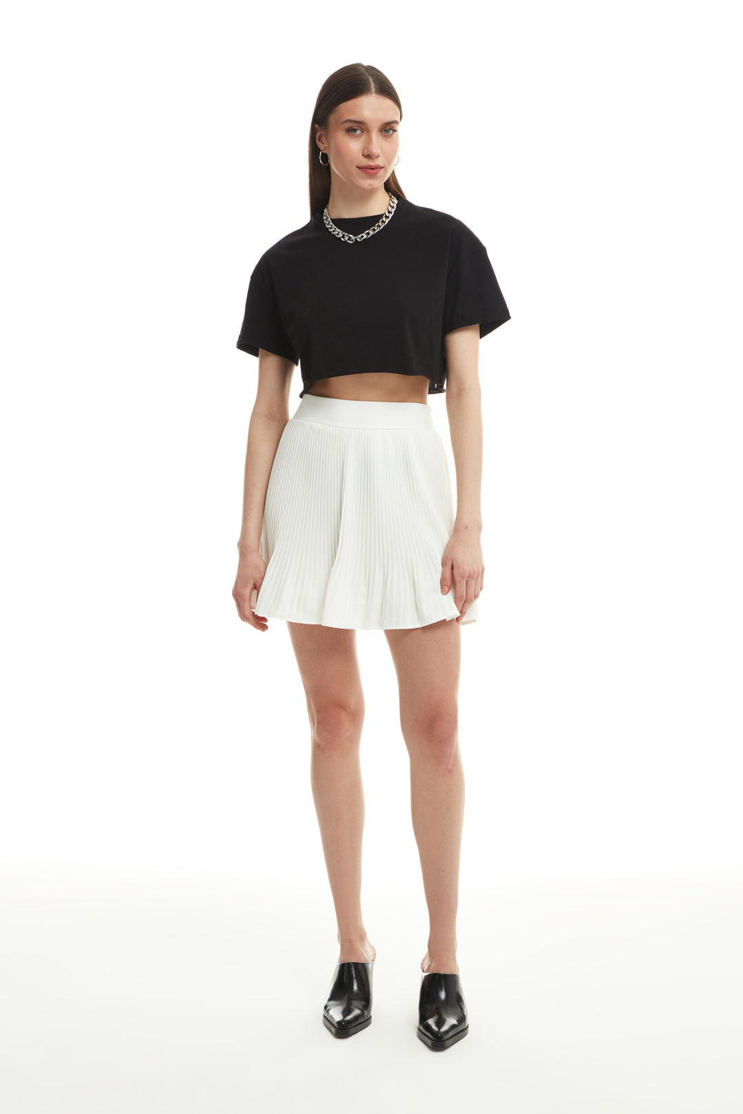 Crop Basic Tişört Siyah