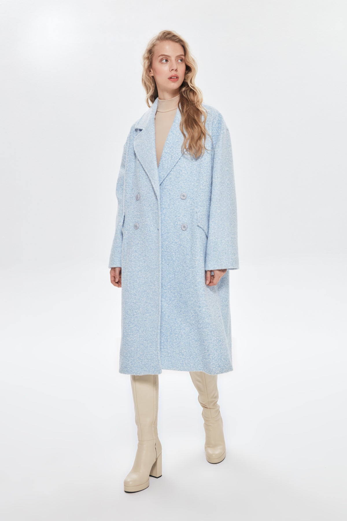 Melted Oversize Coat Blue