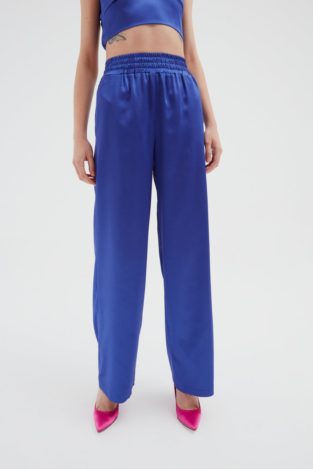 Beli Lastikli Saten Pantolon Sax