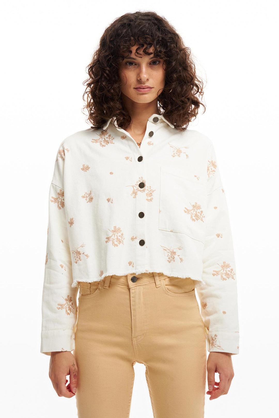 Nakış Detaylı Ceket Ekru