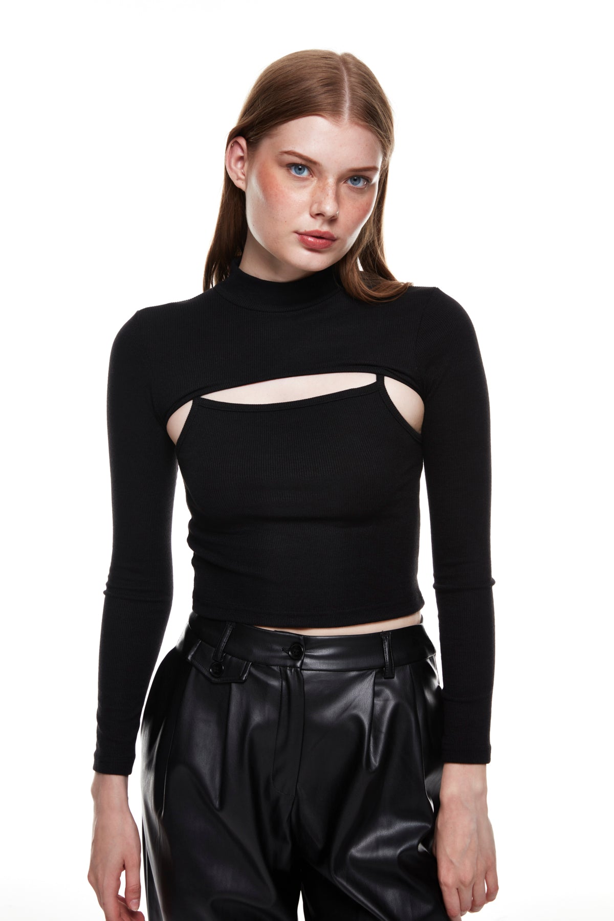 Two Piece Knitwear Blouse Black