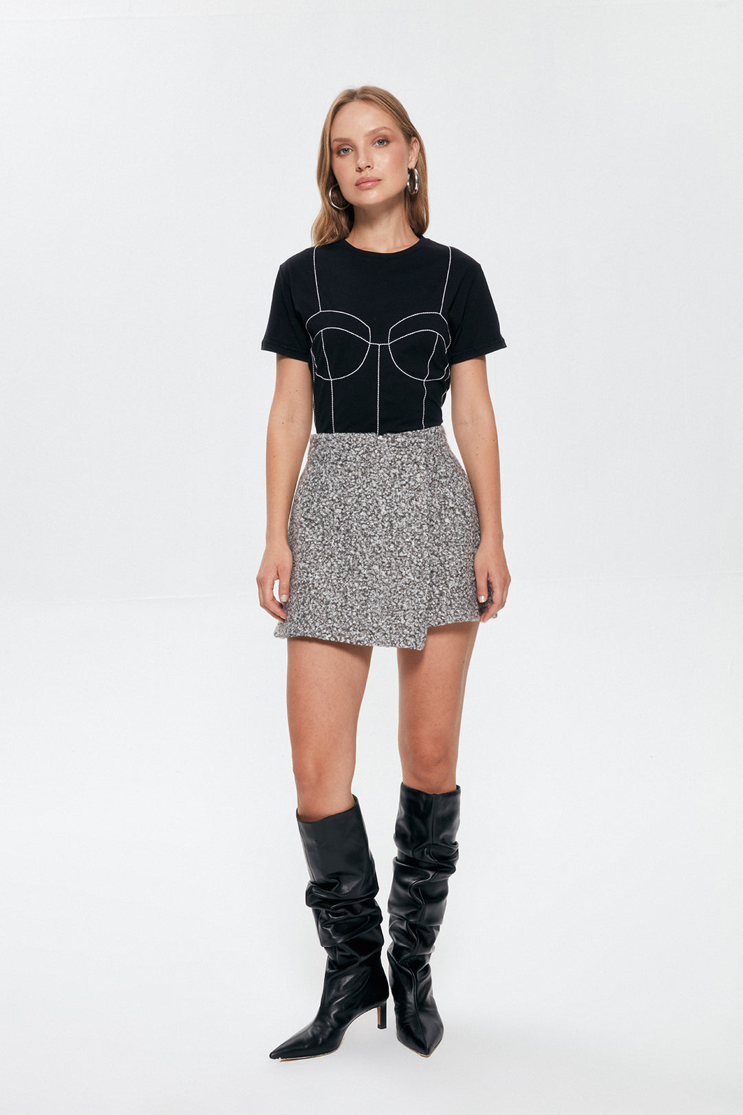 Marigold Mini Shorts Skirt Anthracite