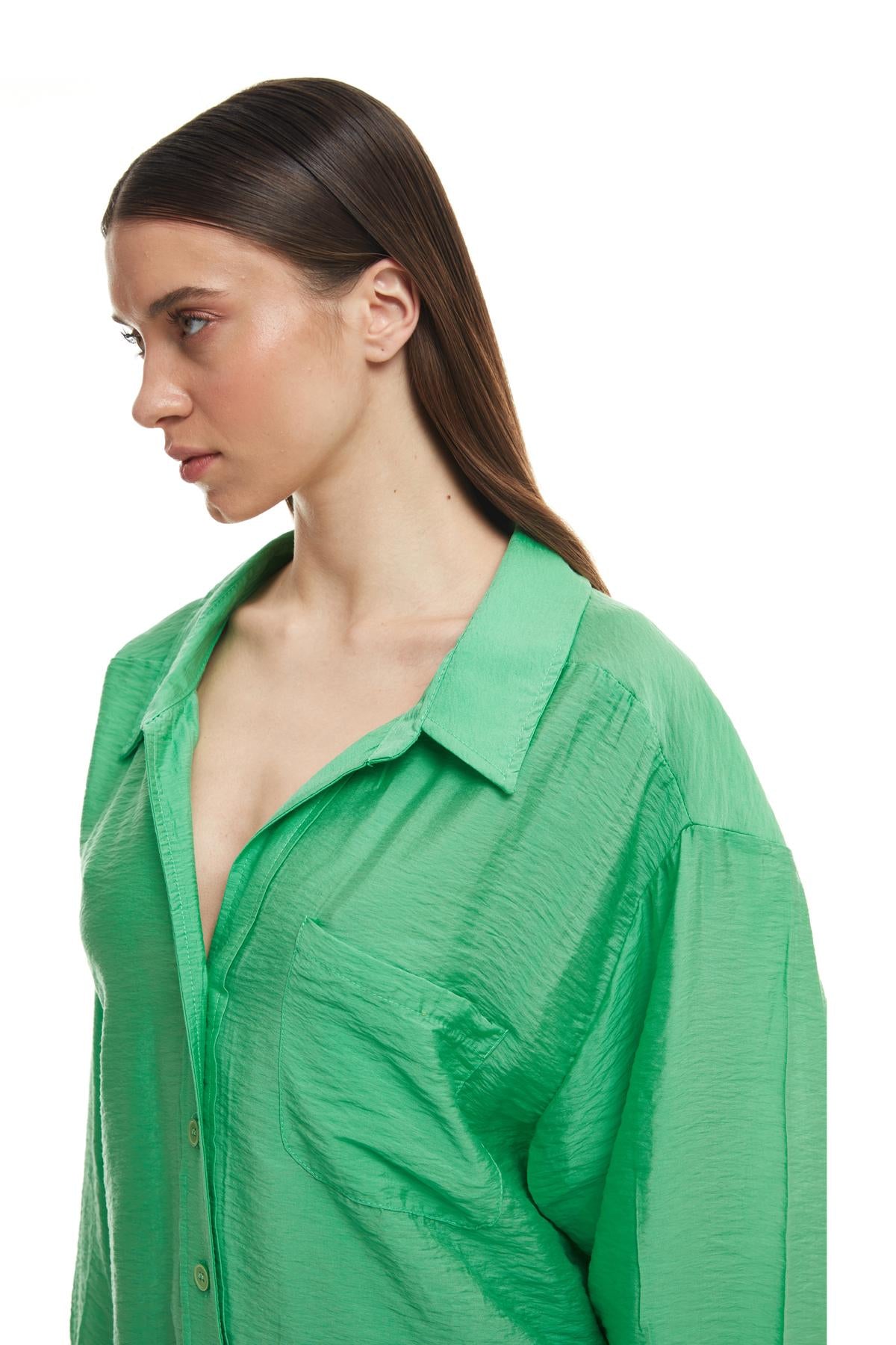 Oversize Buttoned Shirt Apple Mint