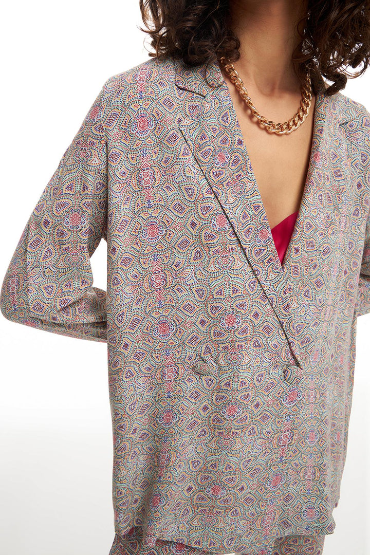 Desenli Oversize Gömlek Mint