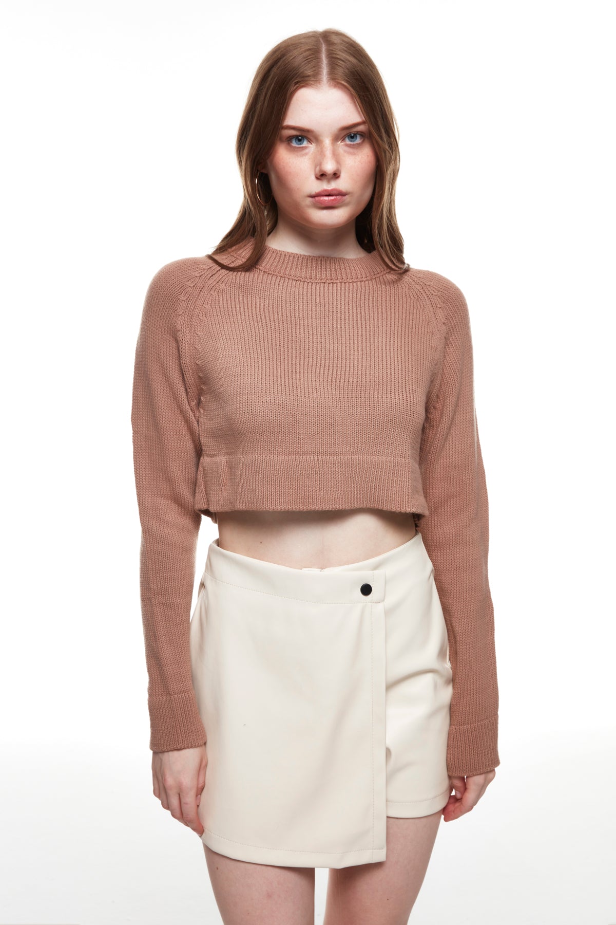 Crop Knitwear Sweater Mink