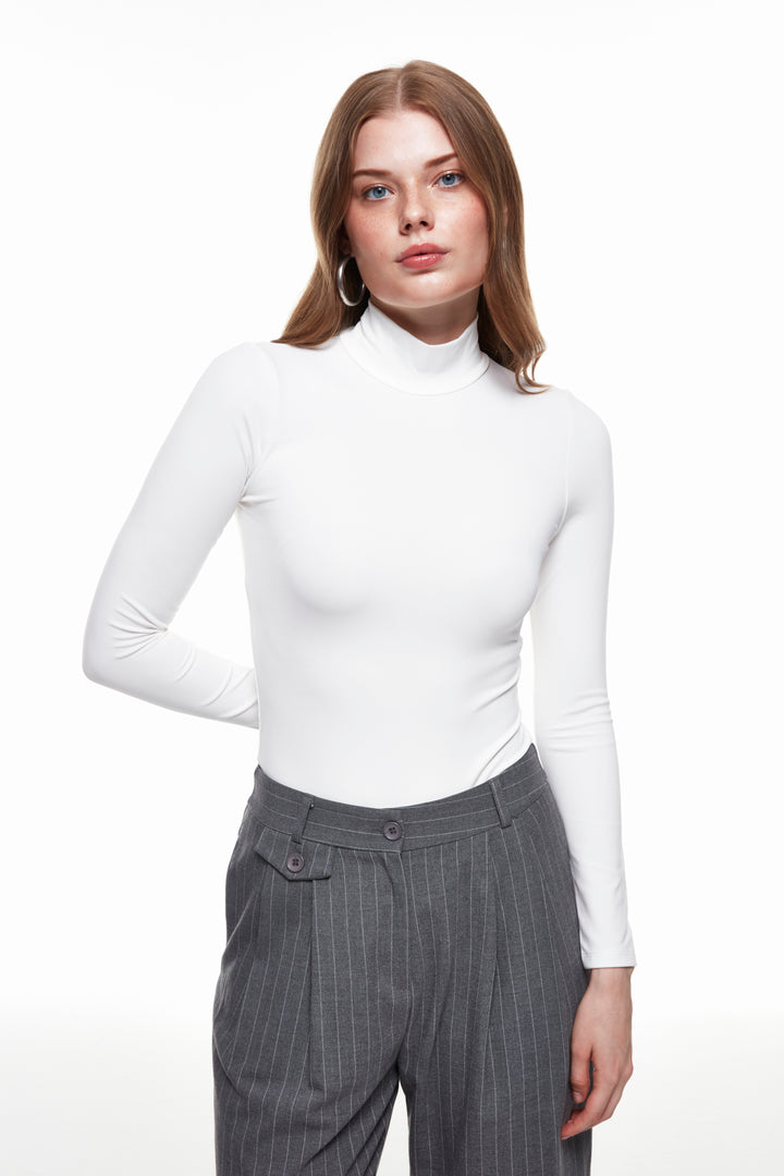 Turtleneck Bodysuit Ecru