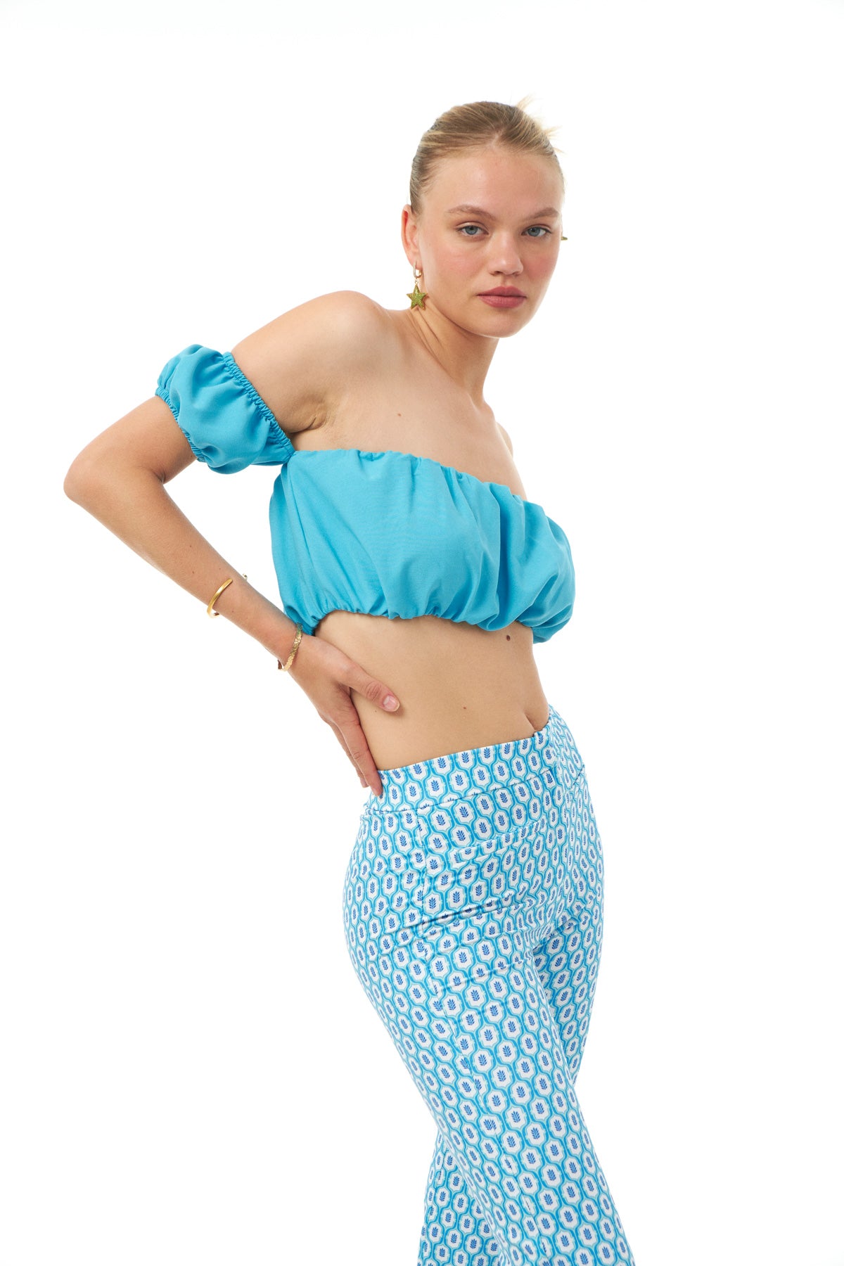 Pleated Bustier Turquoise