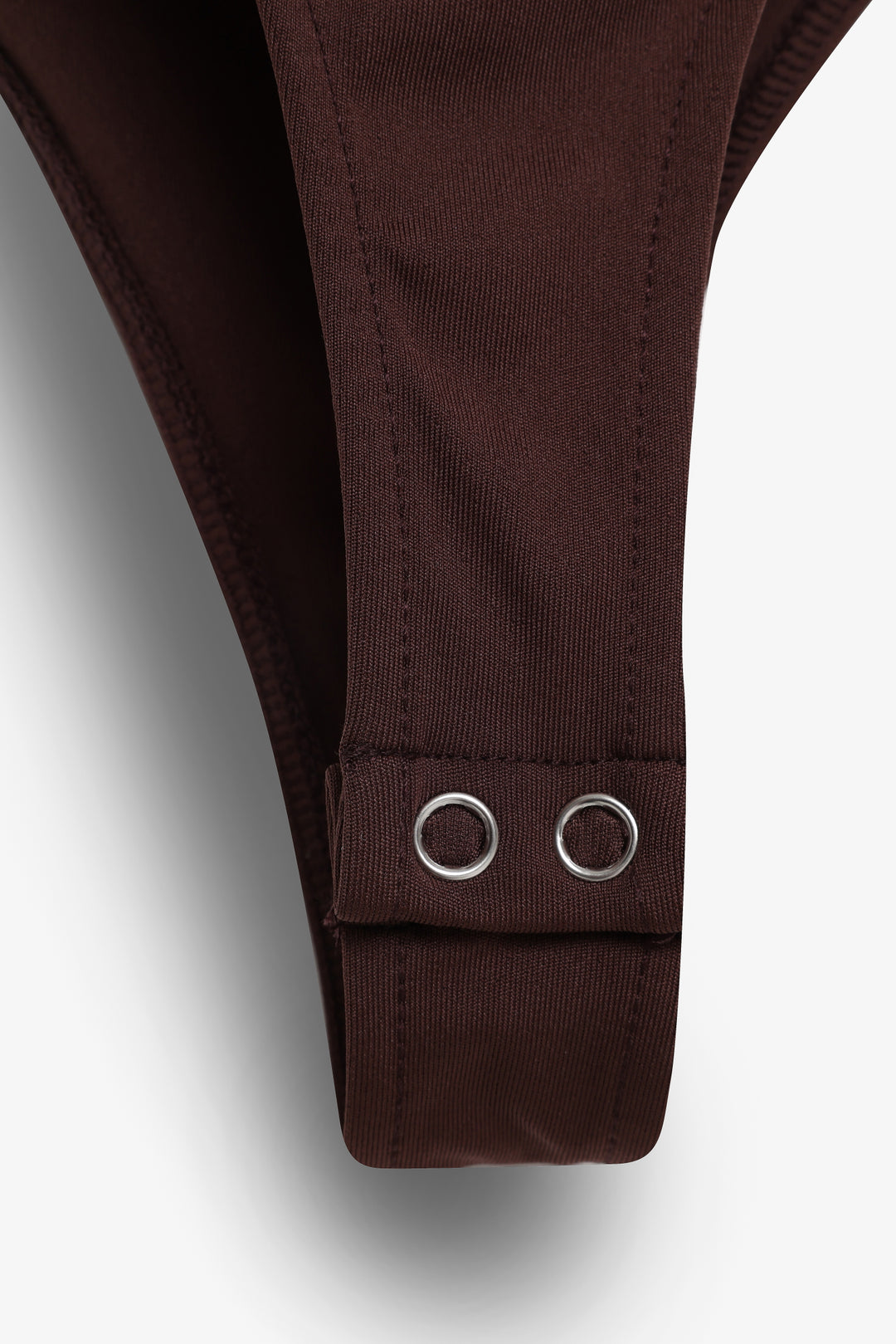 Simli Drape Düğümlü Bodysuit Kahverengi