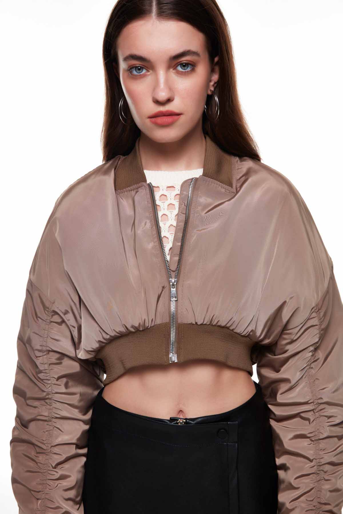 Inflatable Crop Jacket Khaki