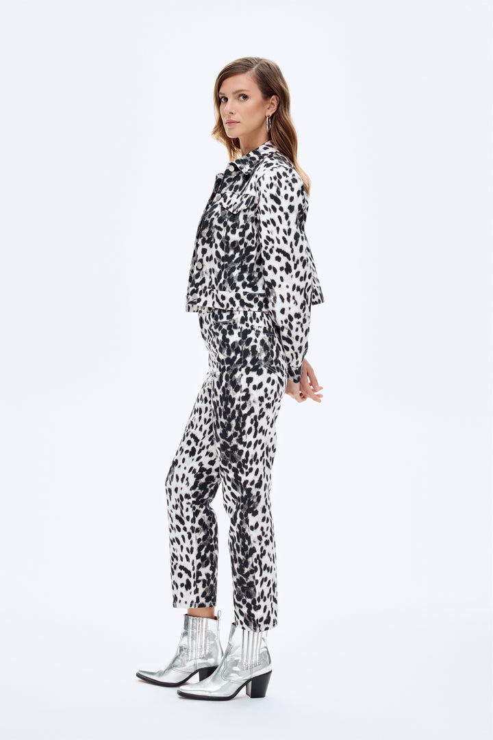 Leopar Desen Pantolon Siyah