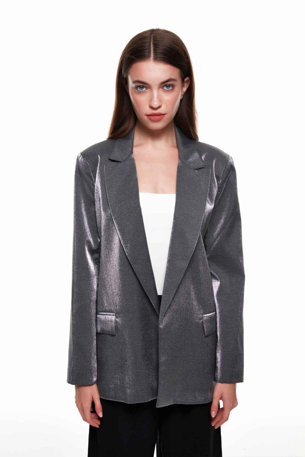 Bright Look Blazer Jacket Gray