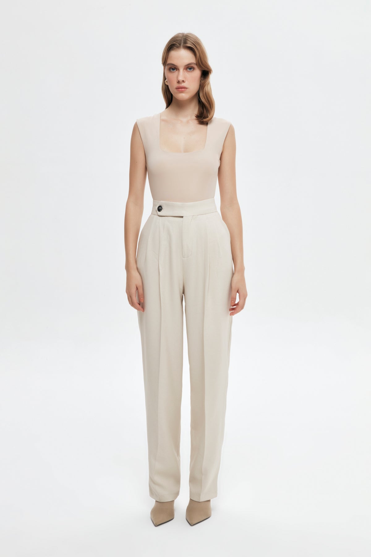 Double Pleated Trousers Stone