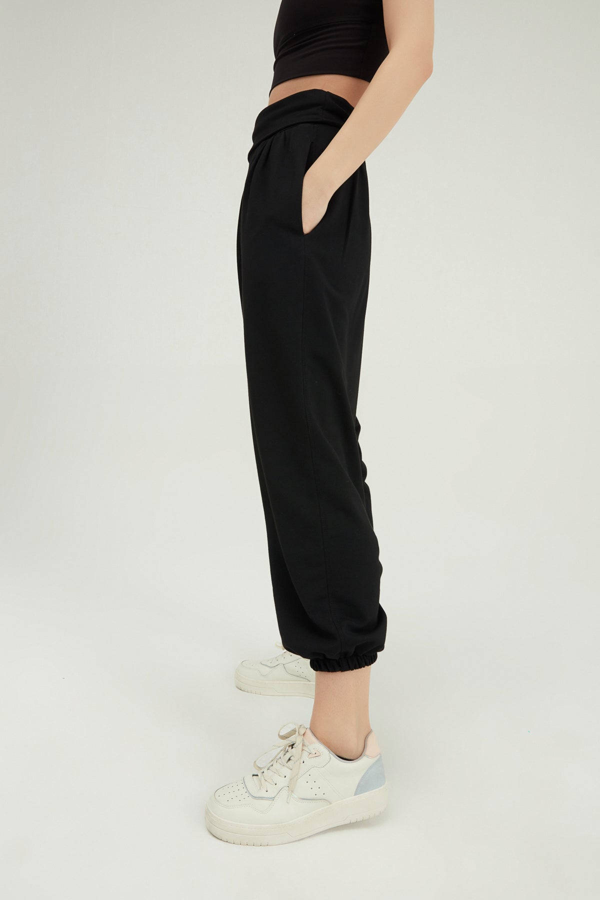 High Waist Baggy Pants Black