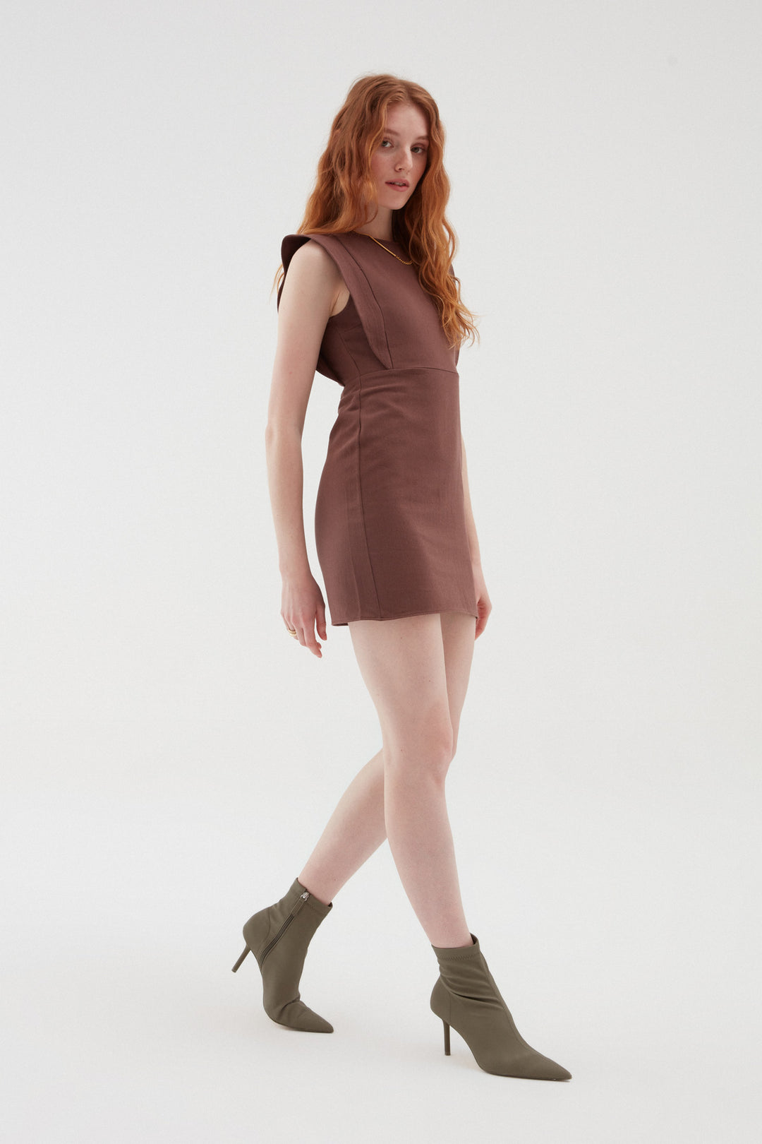 Flywheel Gabardine Dress Brown
