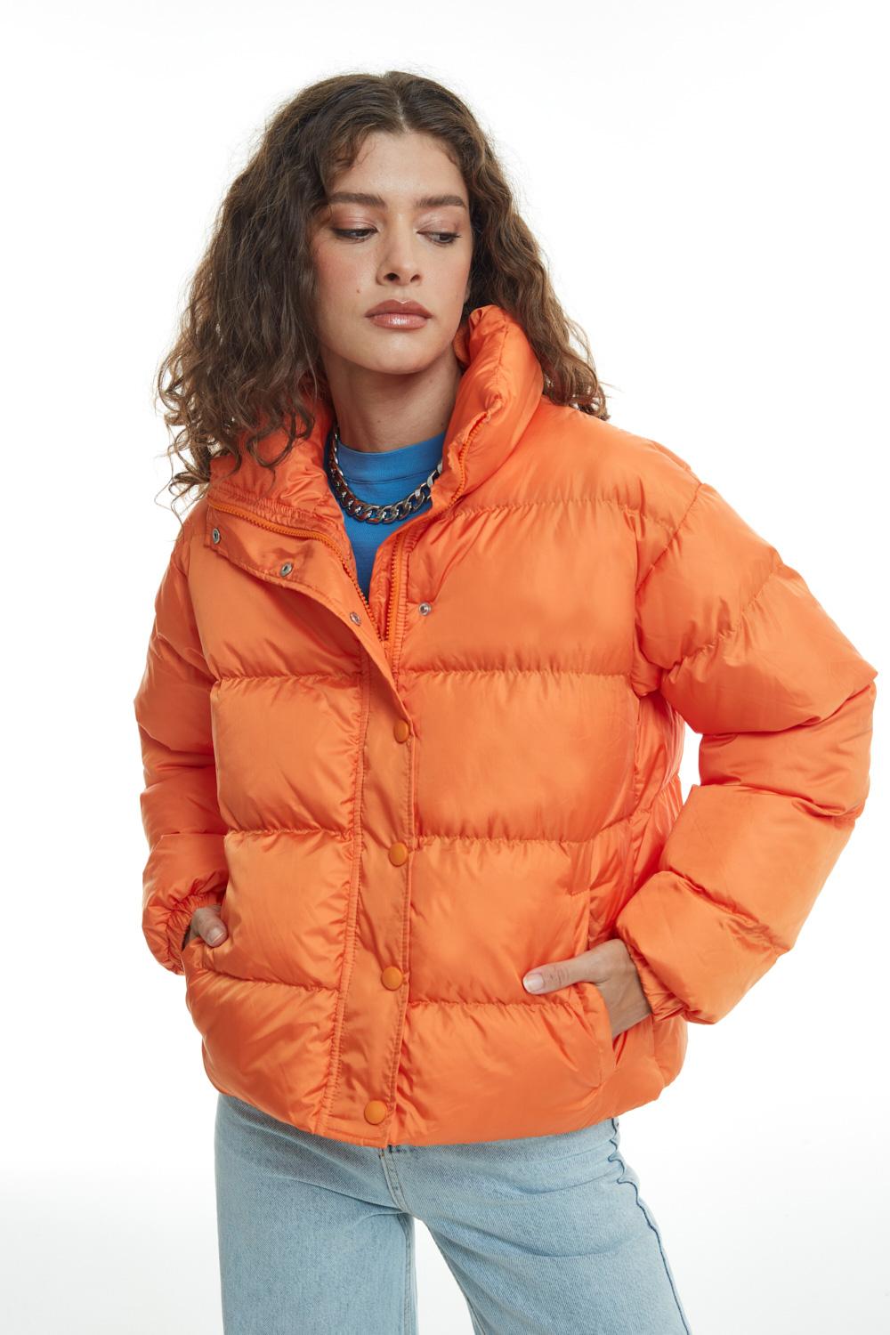 Short Inflatable Coat Orange