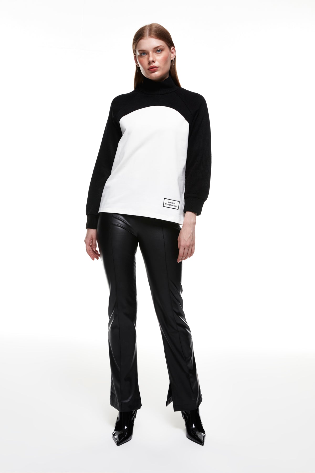 Garni Detailed Turtleneck Blouse Ecru