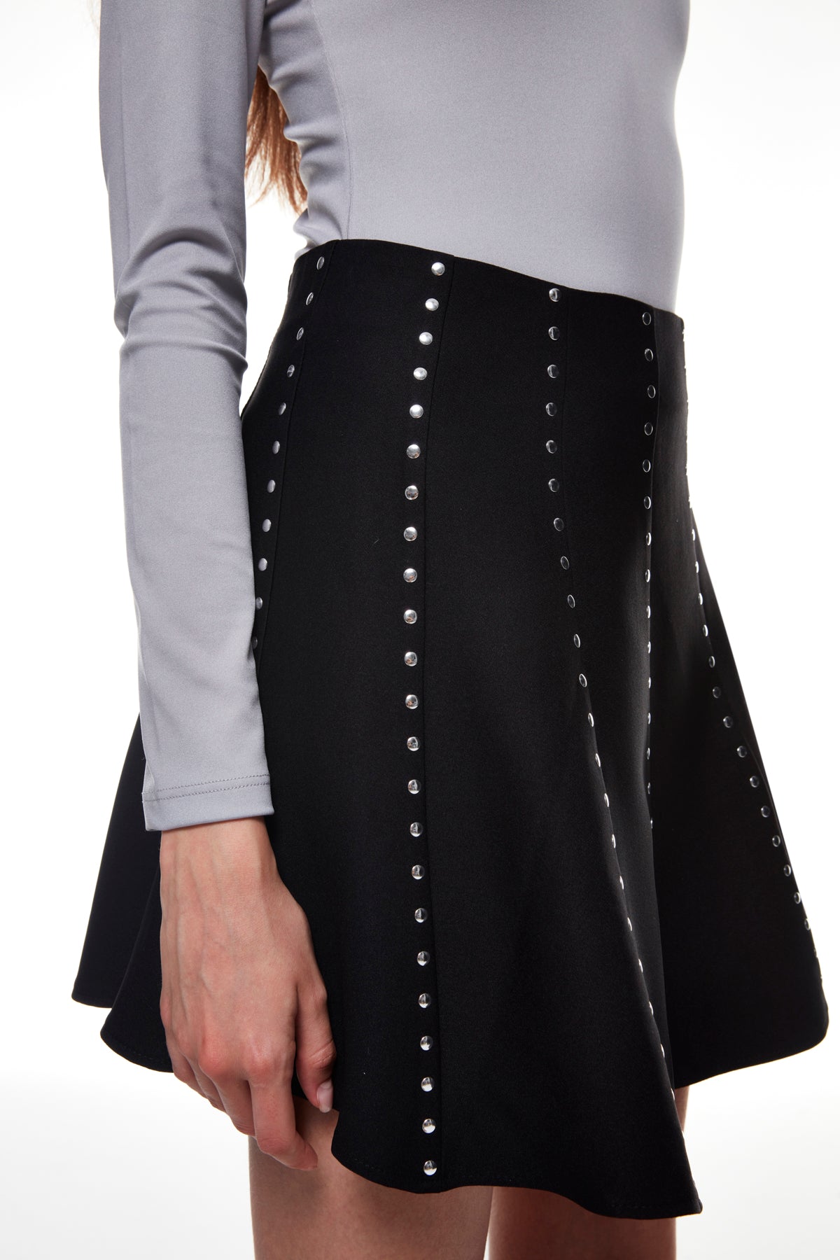 Trok Detailed Mini Skirt Black