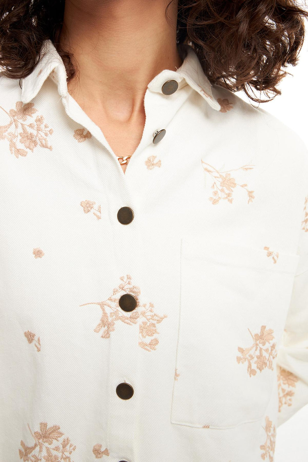 Nakış Detaylı Ceket Ekru