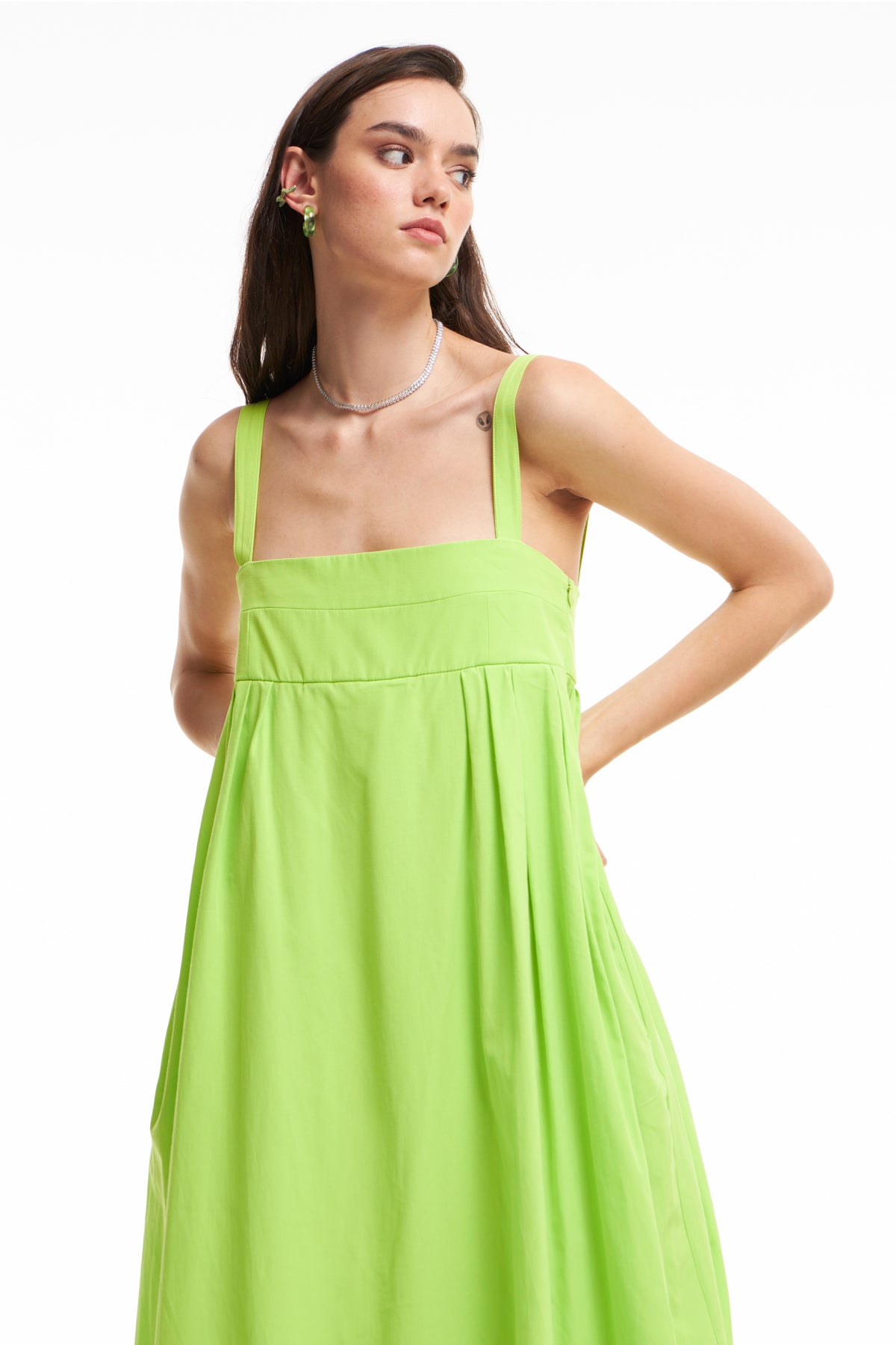 Strap Long Dress Neon Green