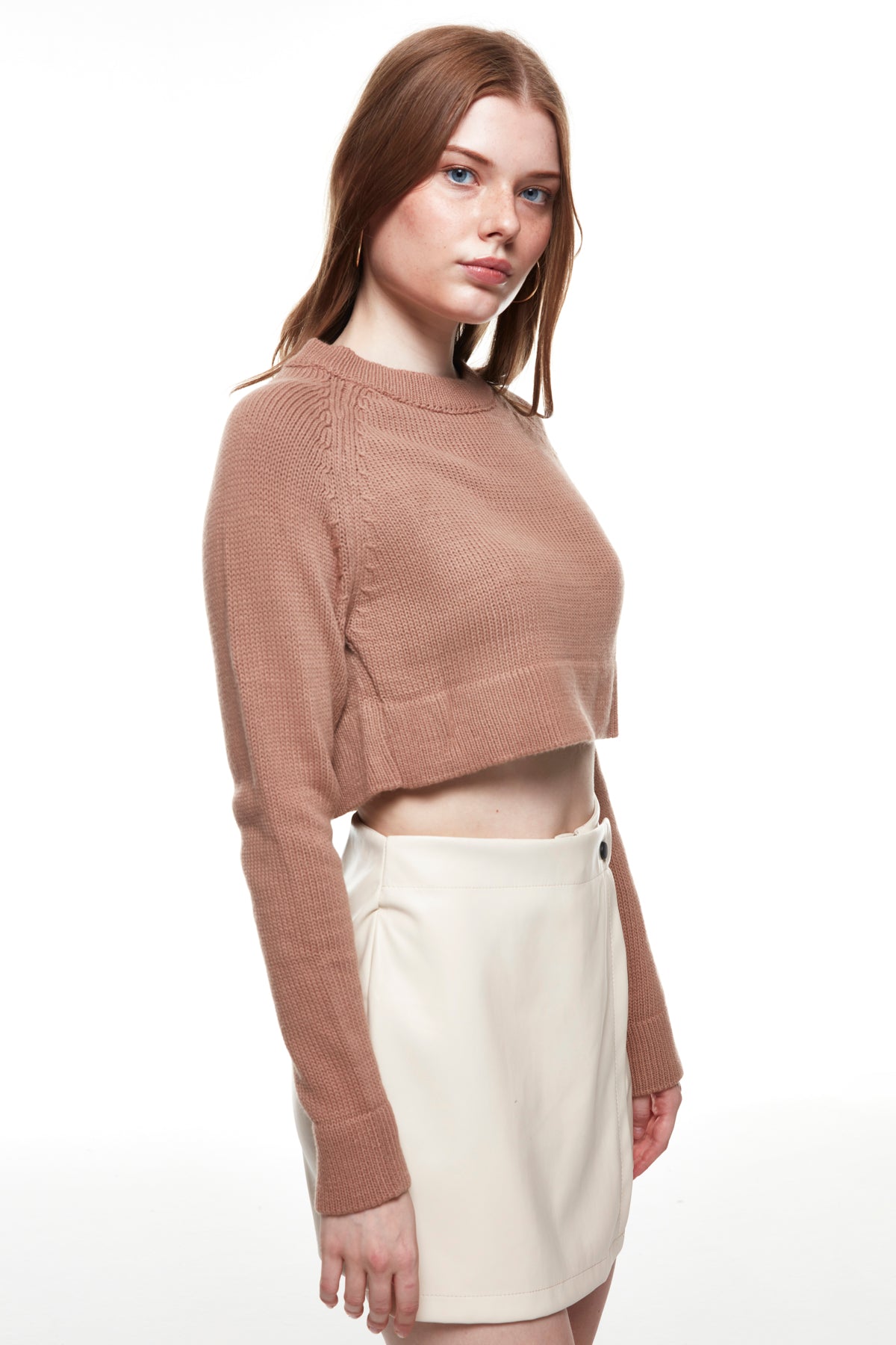 Crop Knitwear Sweater Mink